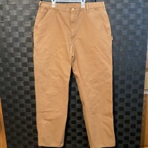 Carhartt B11-BRN Original Dungaree Fit Brown Canvas Carpenter Pants Mens 38x33